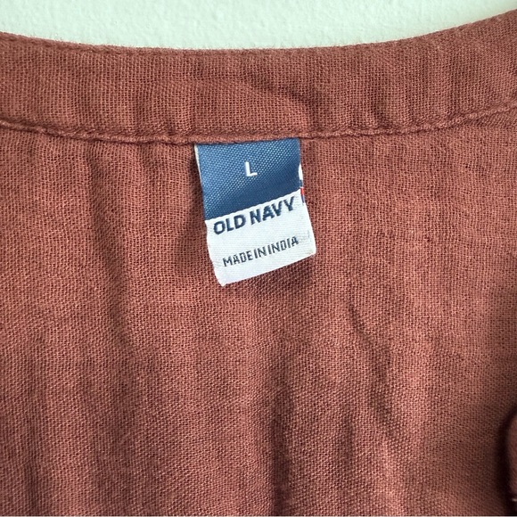 Old Navy Terracotta Boho Midi V-Neck Dress - Size Large - Picture 7 of 8